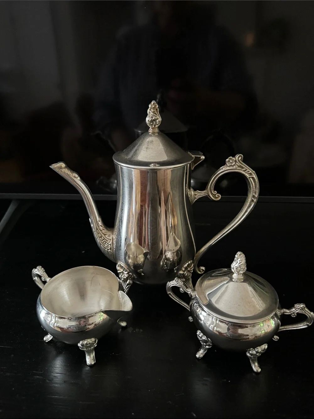 4pc Decorators Choice (Silverplate, Hollowware) Tea Set ~ by DAVCO